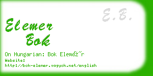 elemer bok business card